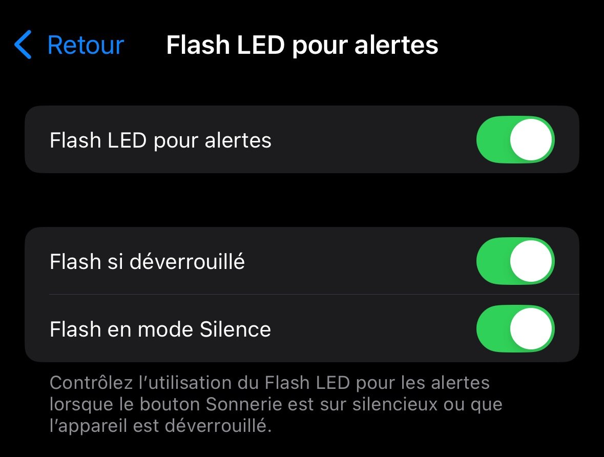 Flash LED alertes