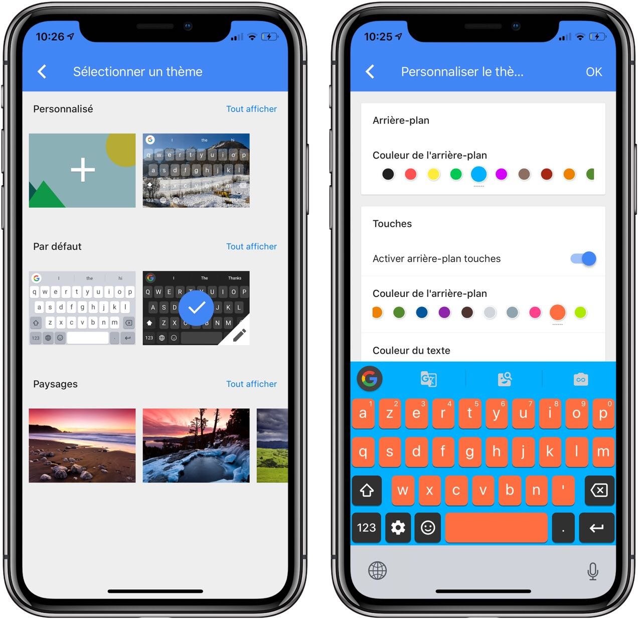 GBoard : le clavier iPhone tiers de Google prend des couleurs en