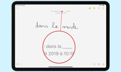 censure dans notes manuscrites iOS