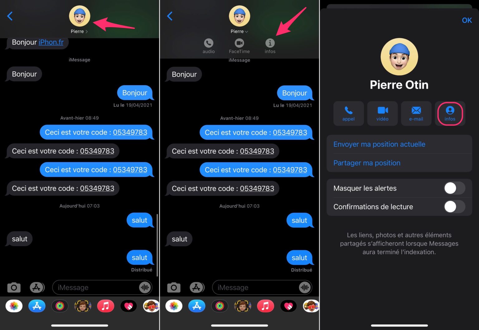 comment remettre l'icône message sur iphone