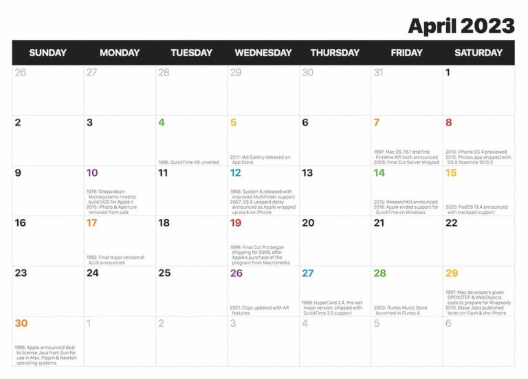 Offrez-vous le calendrier 2023 des dates clés d'Apple (en papier !)