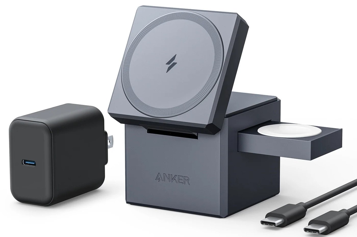 Chargeur Induction Apple MagSafe 3 en 1 iPhone X 11 12 à 15 - Bas Prix