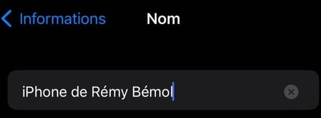 Nouveau nom iPhone iPad