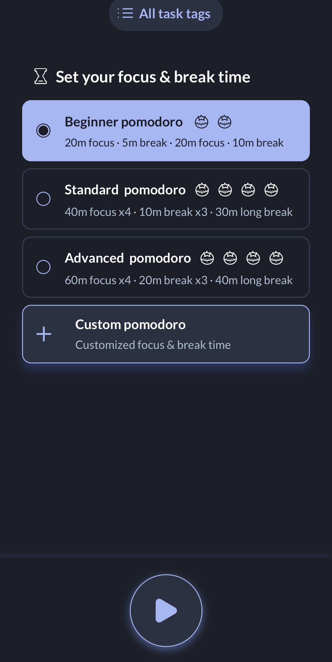 Application Flipd pomodoro