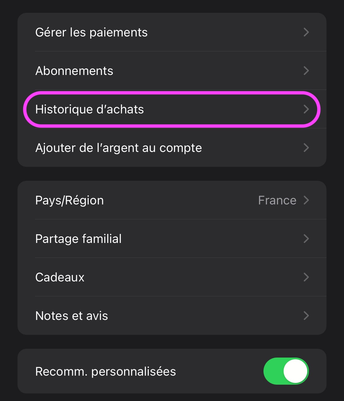 App Store historique