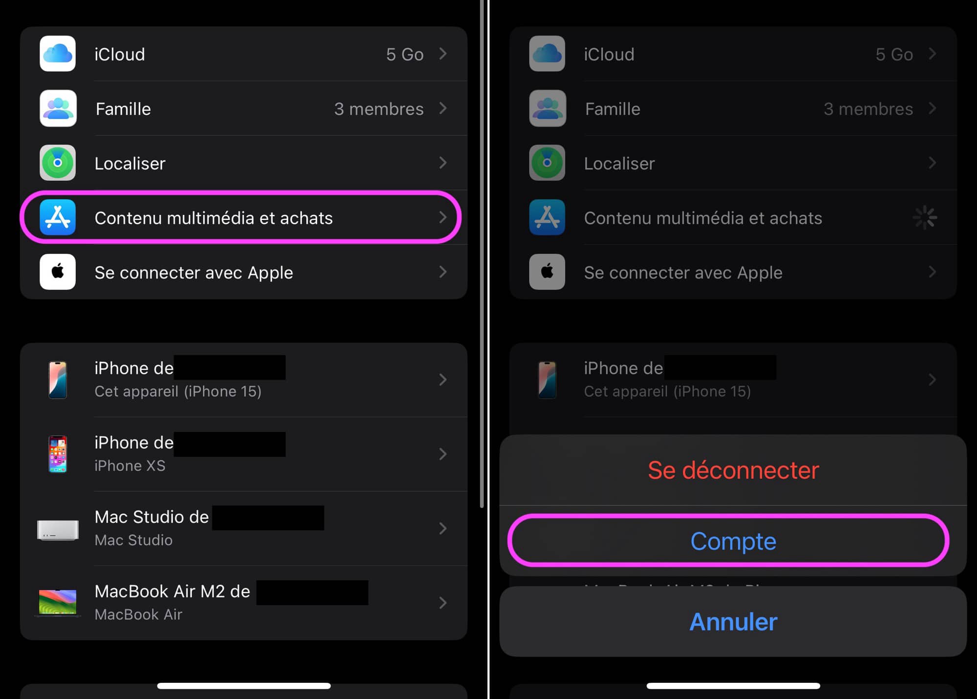 App Store réglages