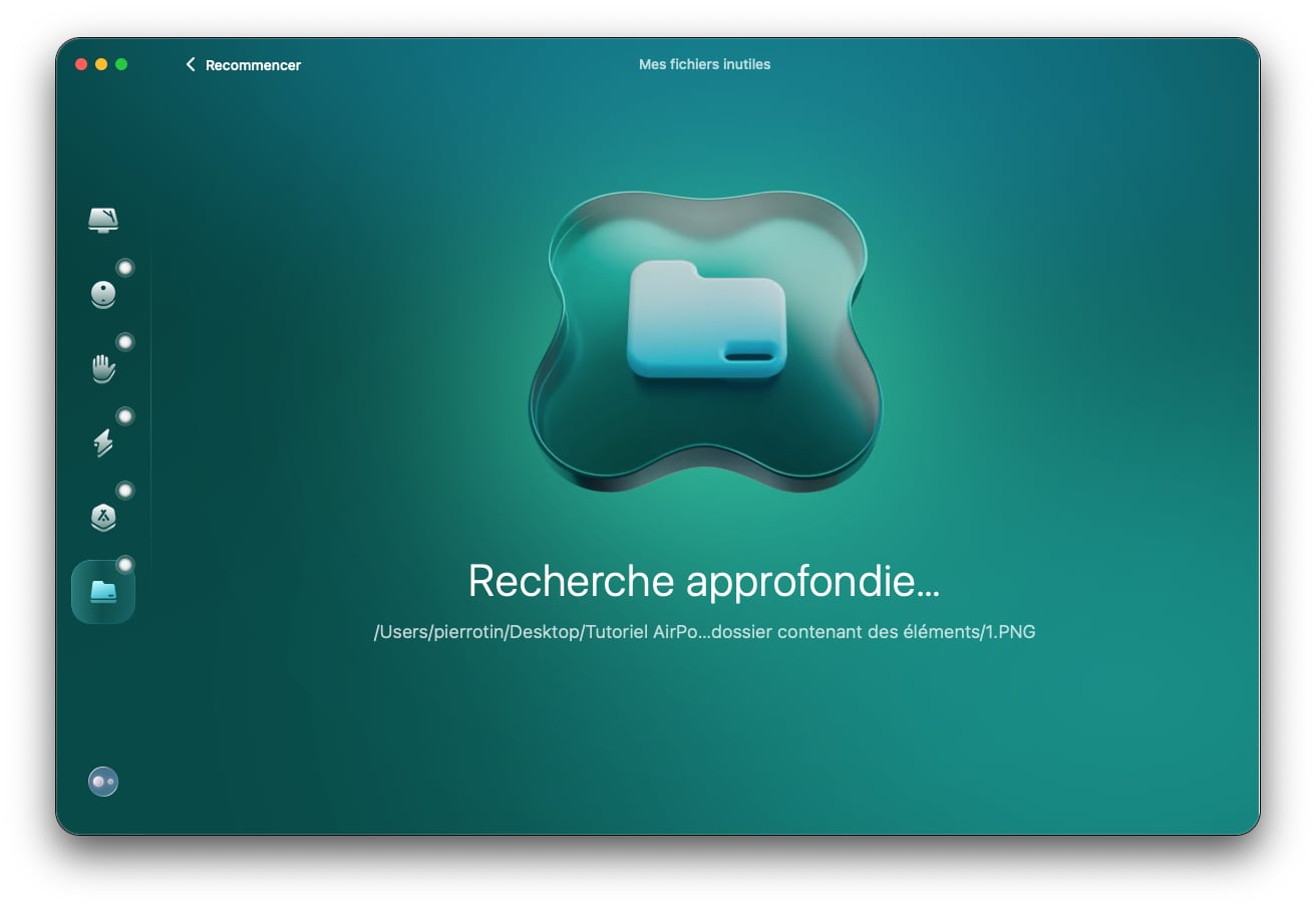 CleanMyMac recherche fichiers