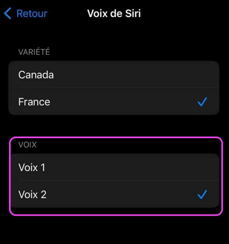 Changer voix Siri femme homme