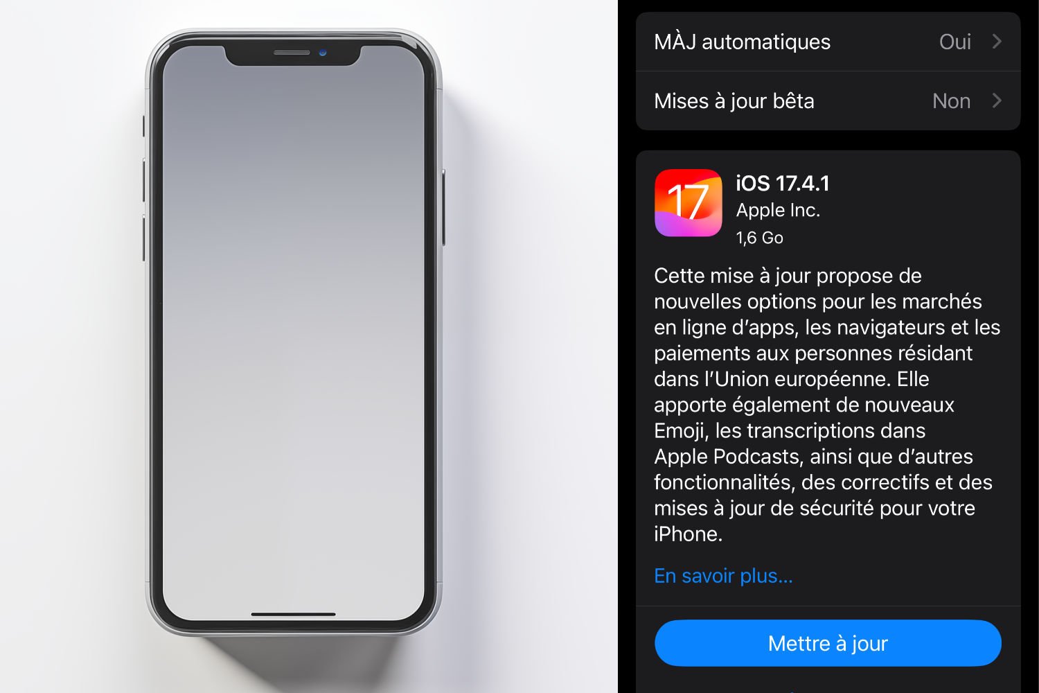 iPhone reglages iOS 17 4 1