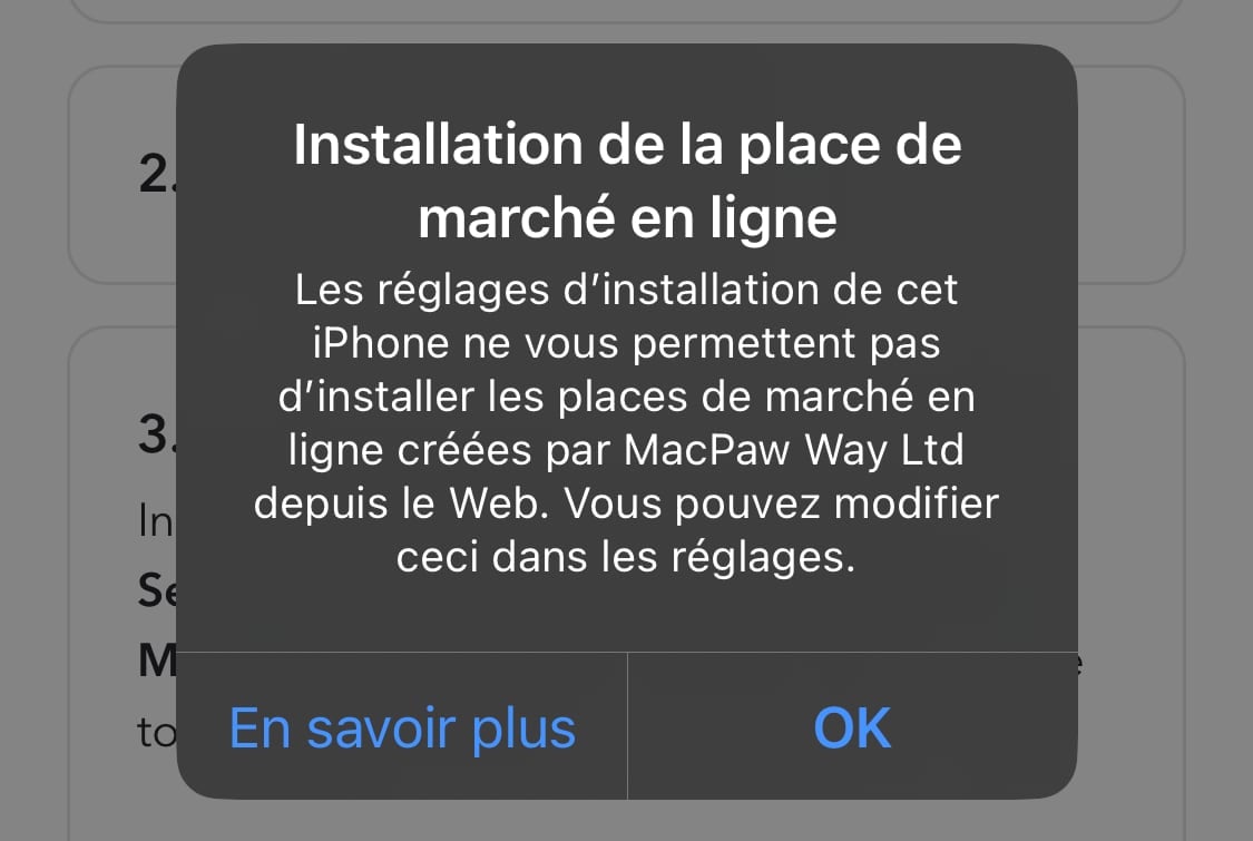 Règles installation Setapp Mobile