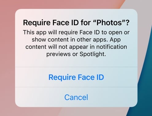 App et protection Face ID iOS 18