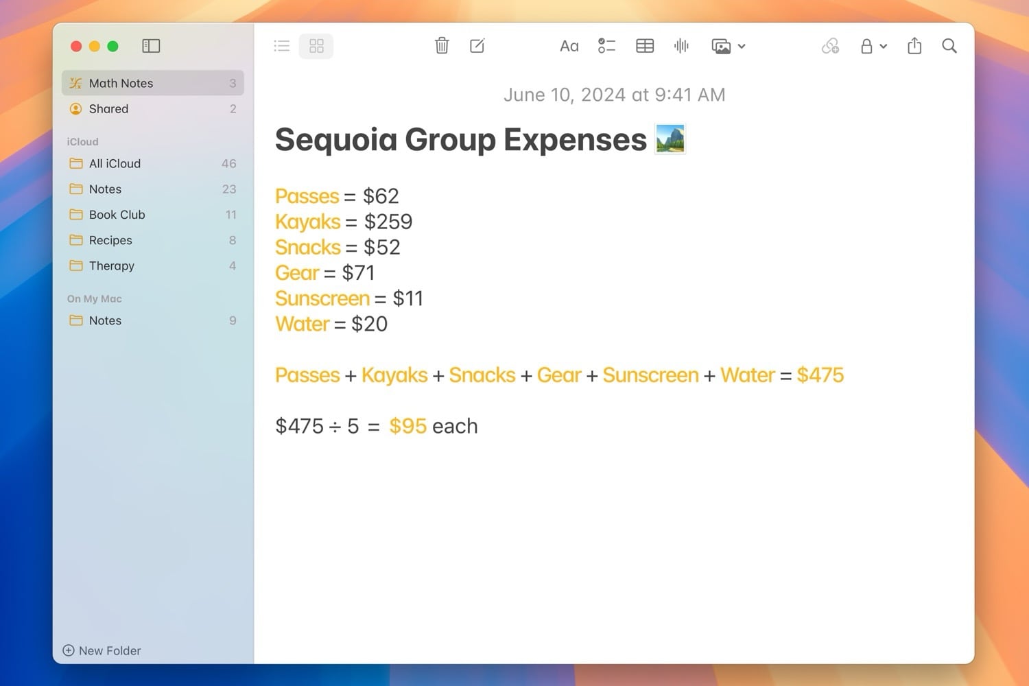 macOS Sequoia Math Notes