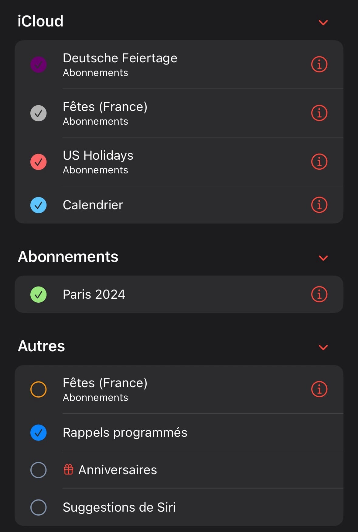 Abonnement calendrier JO Paris 2024 iPhone