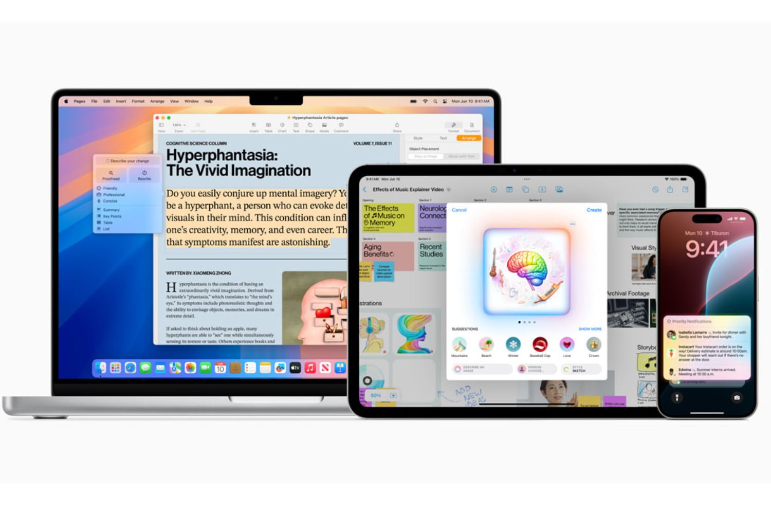 Apple intelligence iPhone iPad mac