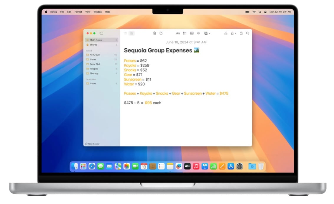 macOS Sequoia Apple Notes