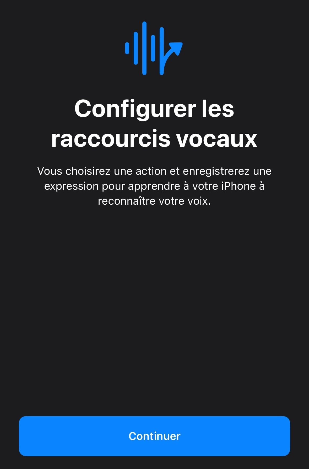 Raccourcis vocaux iOS