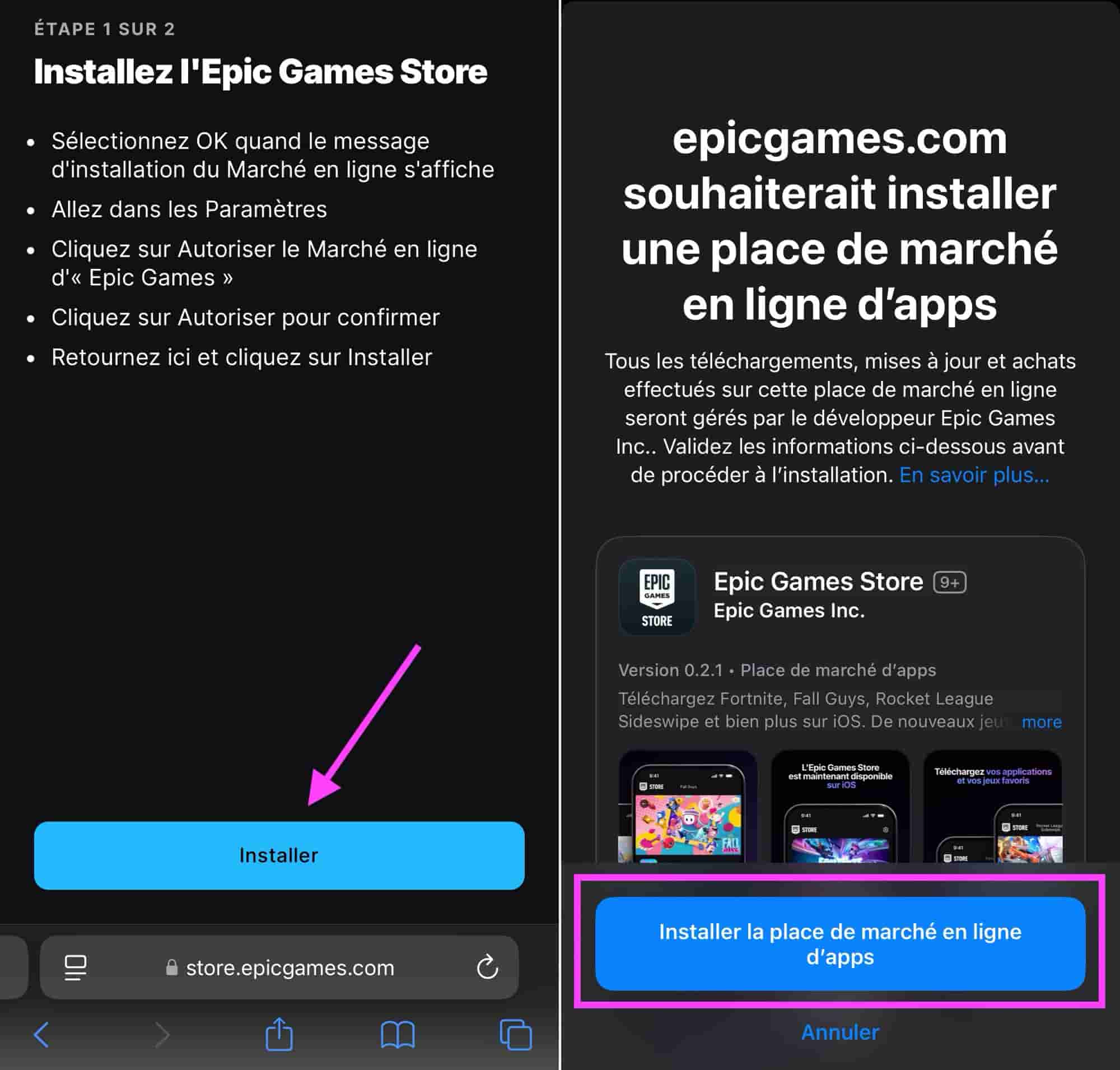 Autoriser Epic Games Store