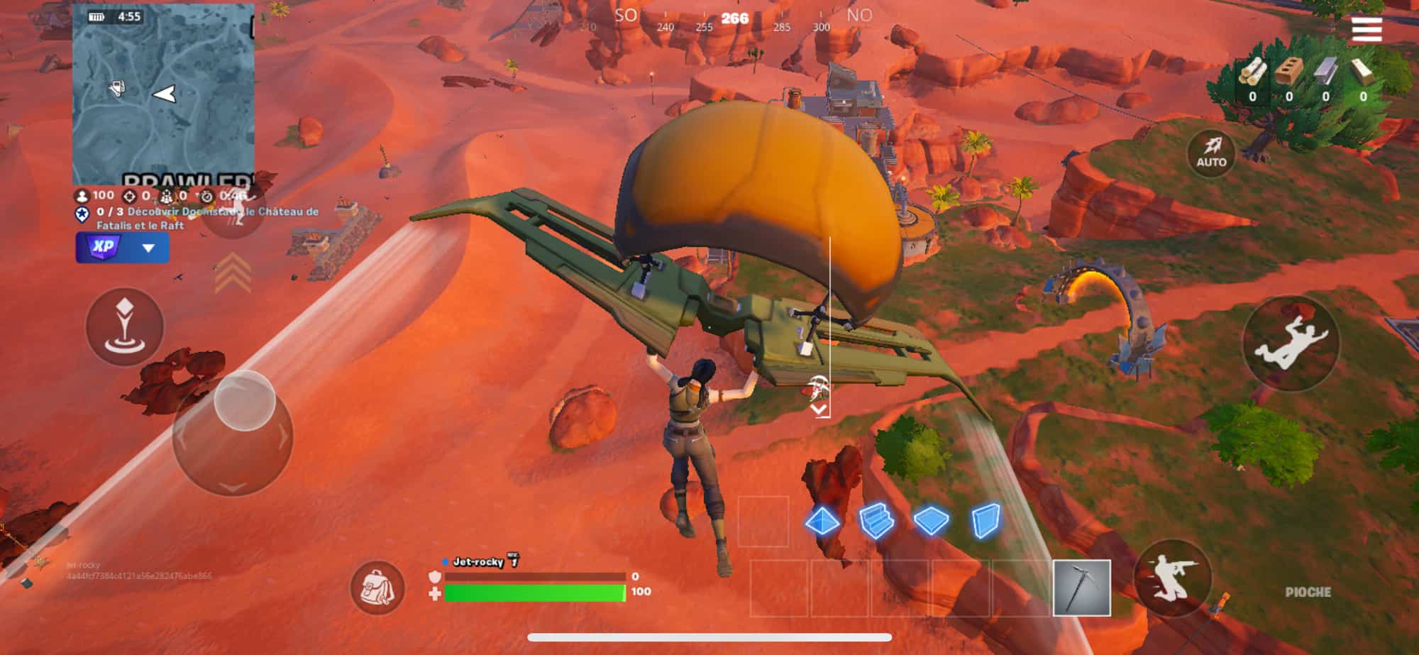 Jeu Fortnite iPhone parachute