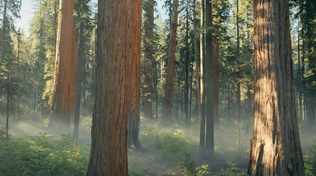 Sequoia rosé matinale matin levé du soleil aube