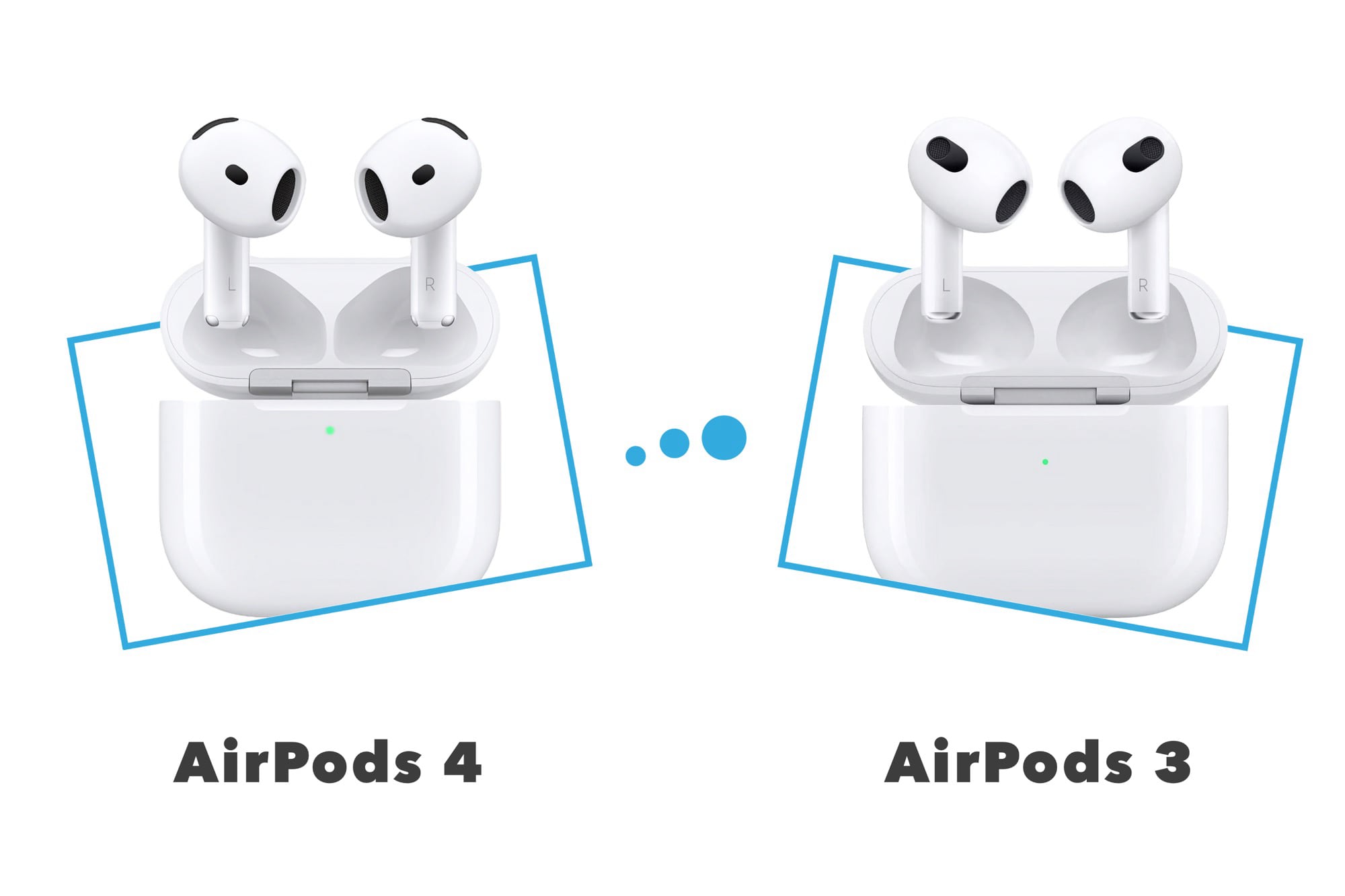 AirPods 4 versus AirPods 3