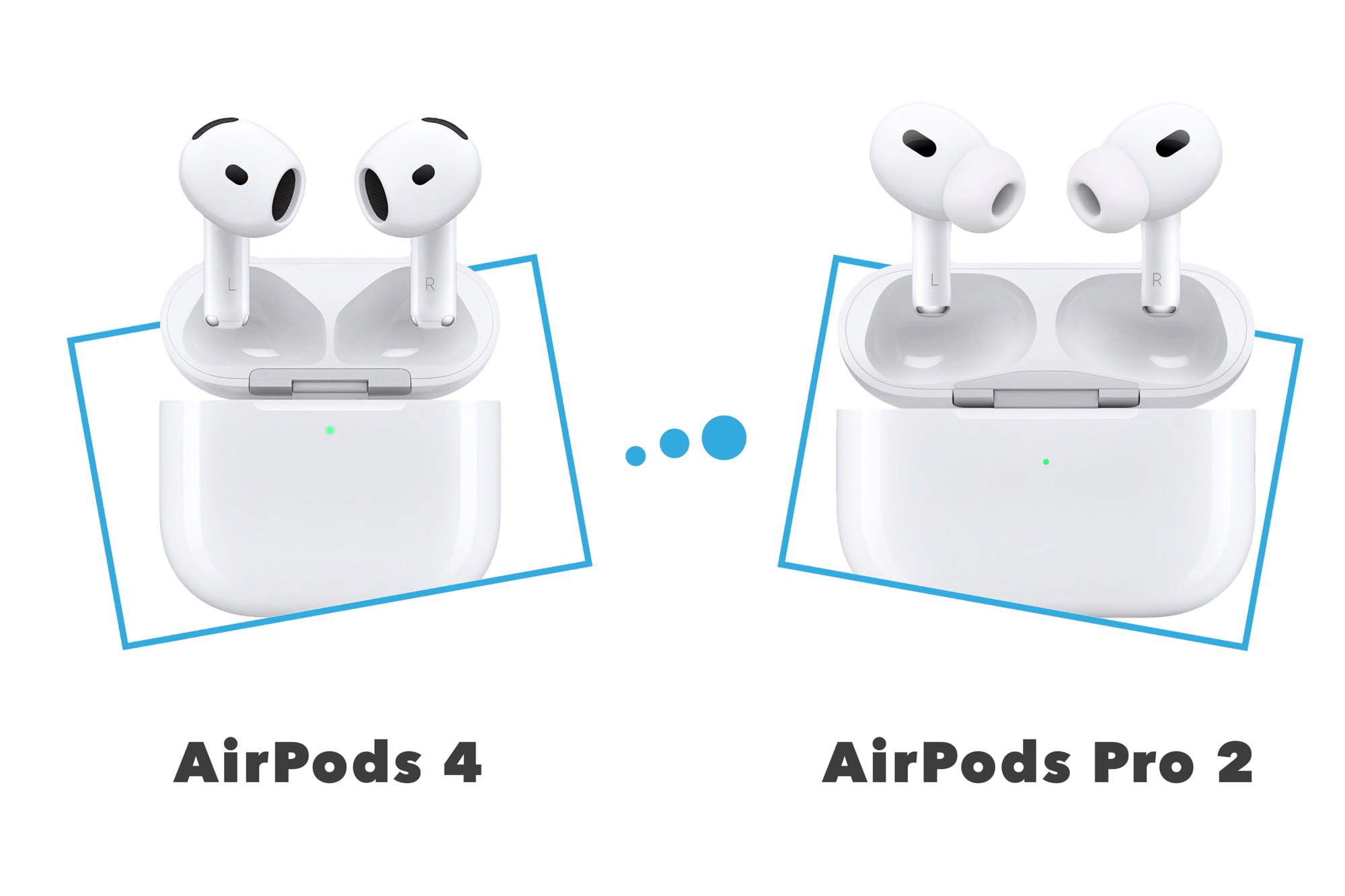 AirPods 4 versus AirPods Pro 2