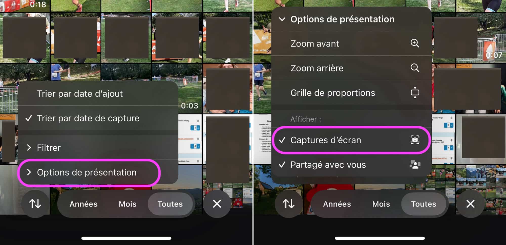 Captures écran iOS 18