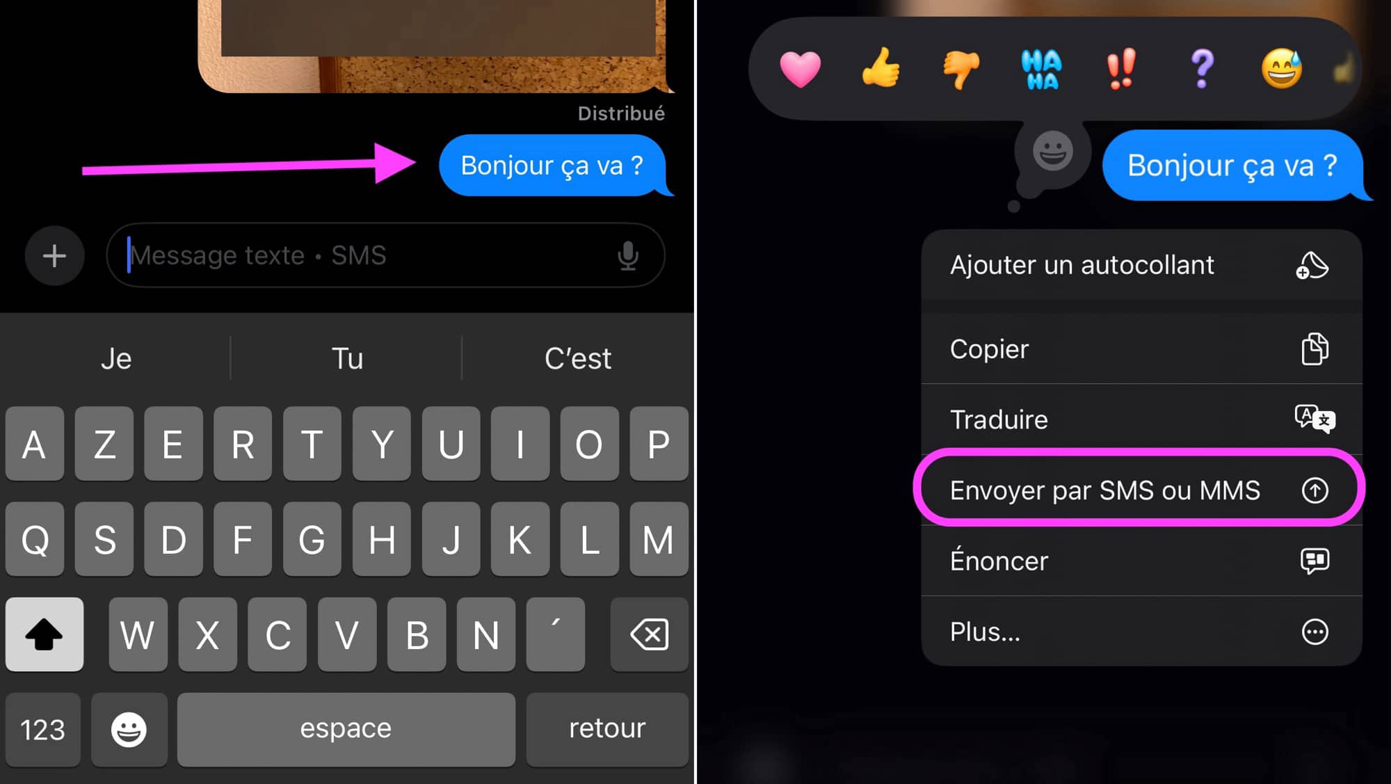 Imessages envoyer par sms mms