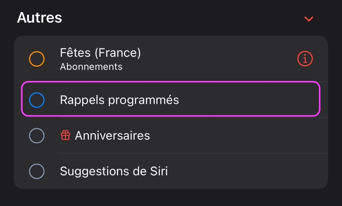 iOS 18 autres calendriers