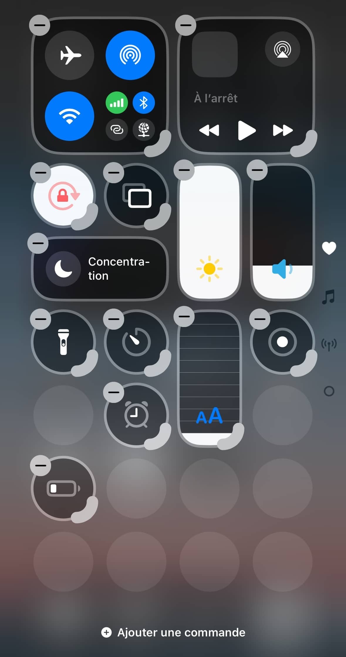 iOS 18 centre de contrôle