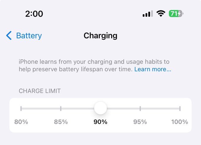 iOS 18 limite charge