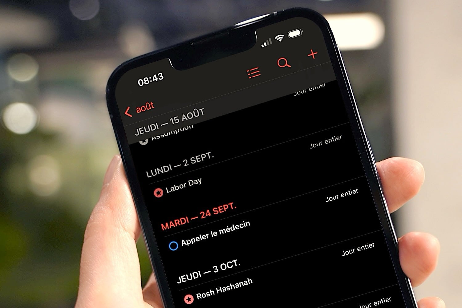 iOS 18 Rappels et Calendrier