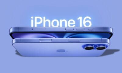 iPhone 16 fond bleu clair apple x iphon.fr