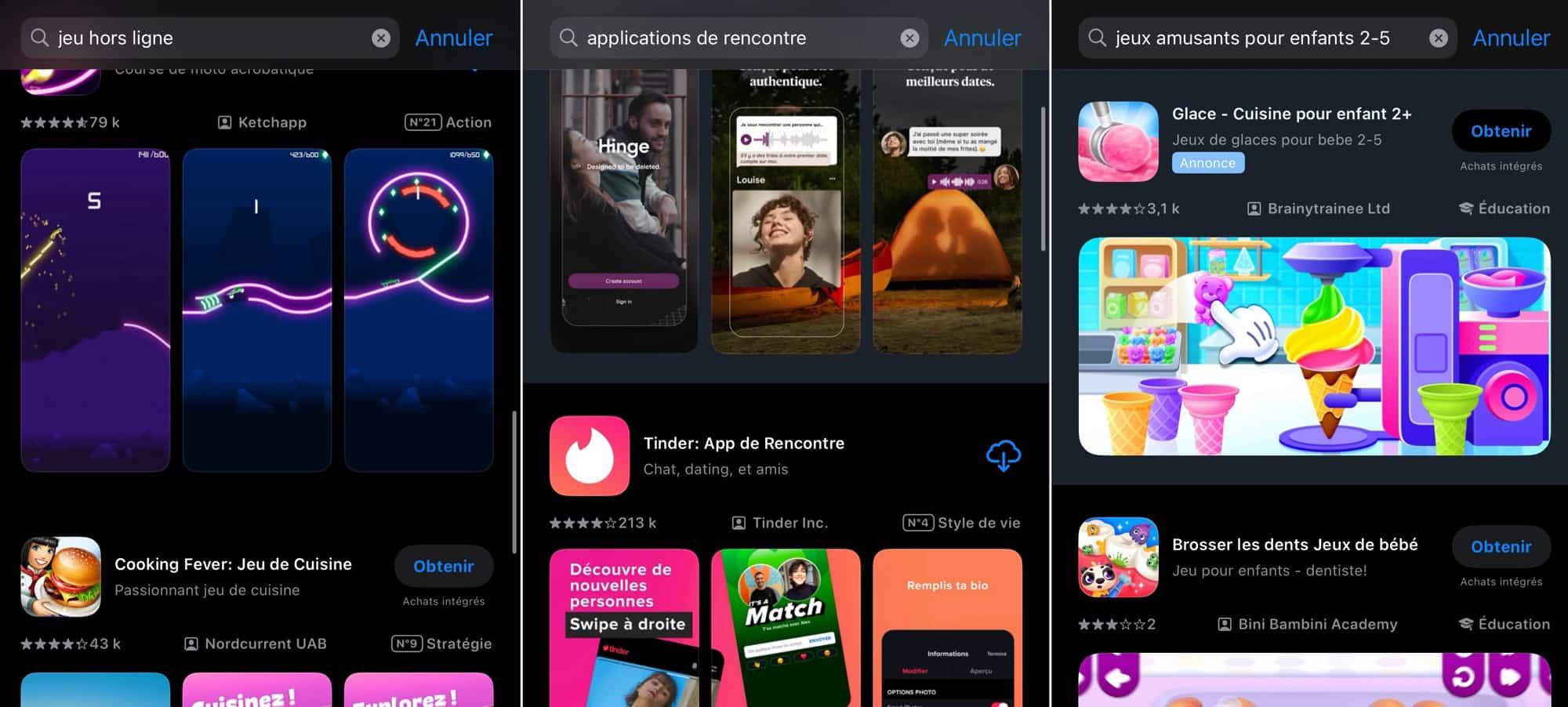 App Store requêtes naturelles