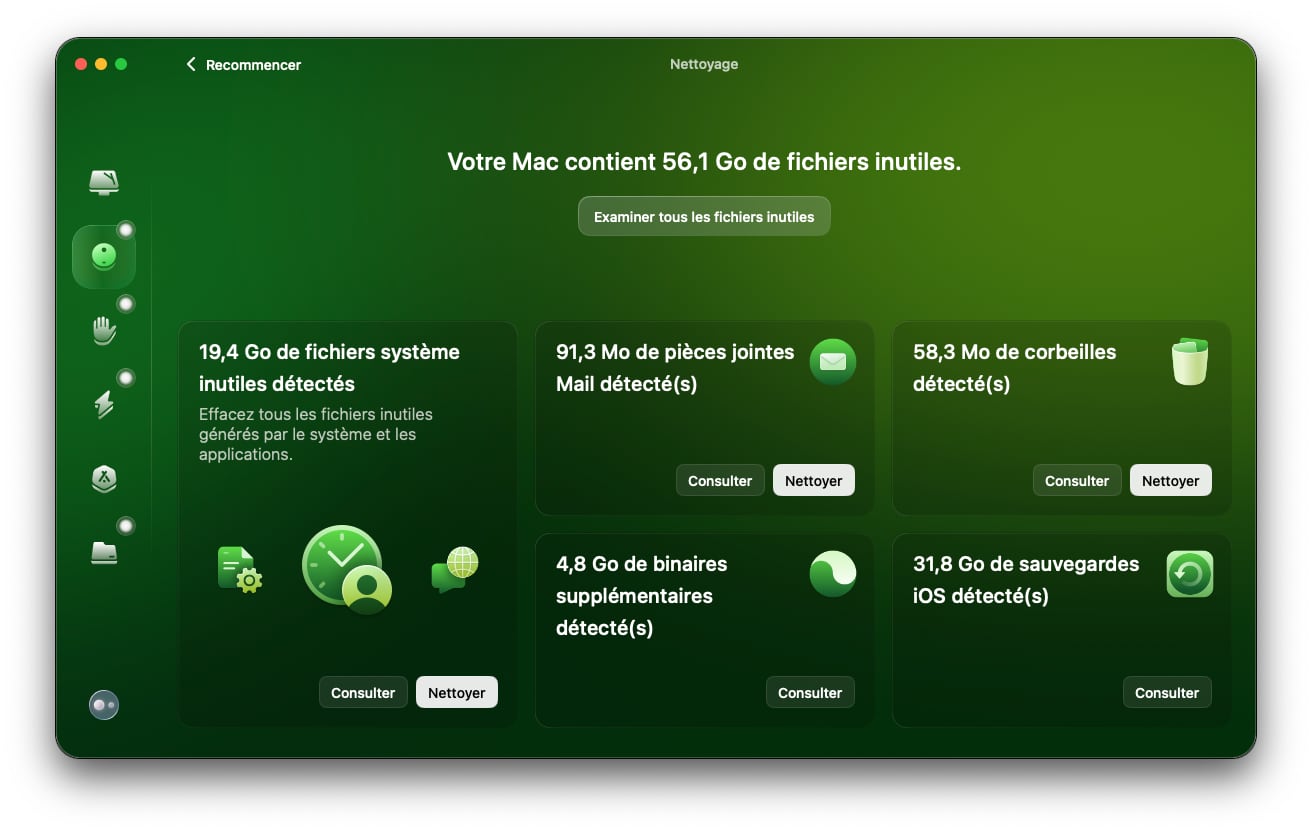 CleanMyMac analyse intelligente