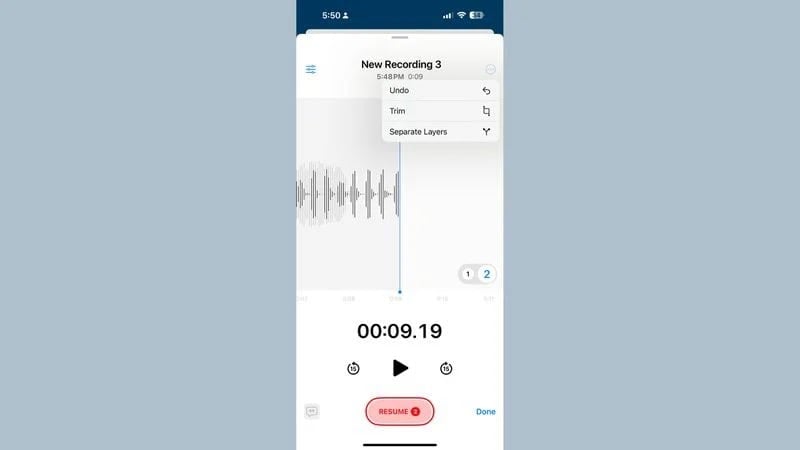 iOS 18.2 Dictaphone