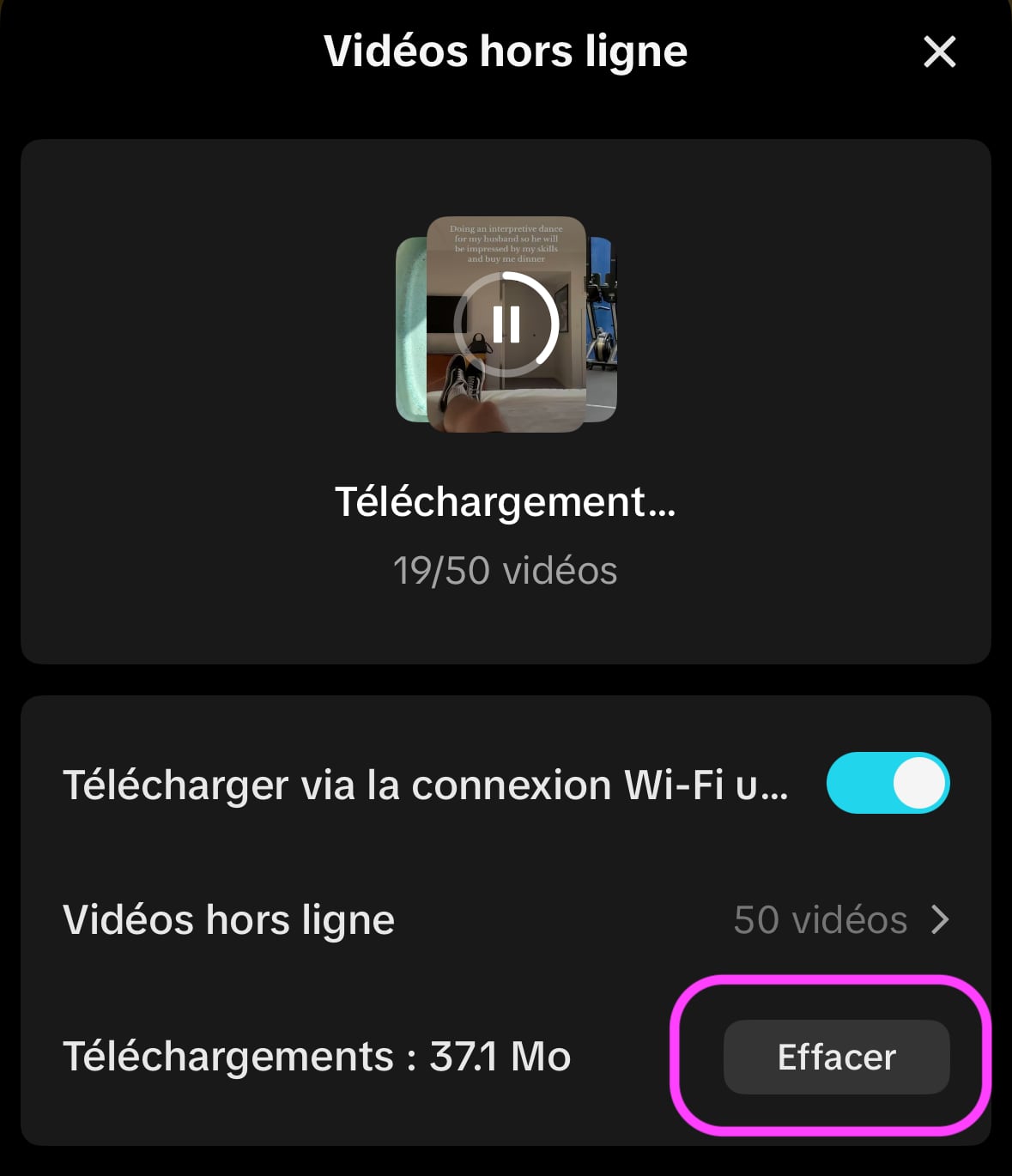 Tiktok effacer vidéos hors ligne