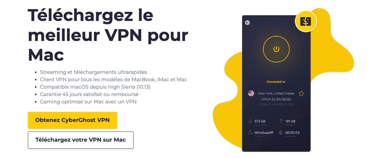 CyberGhost VPN poiur Mac meilleur VPN