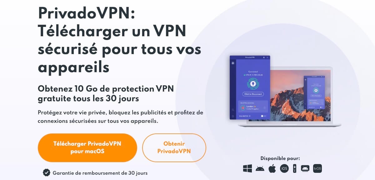 PrivadoVPN pour Mac