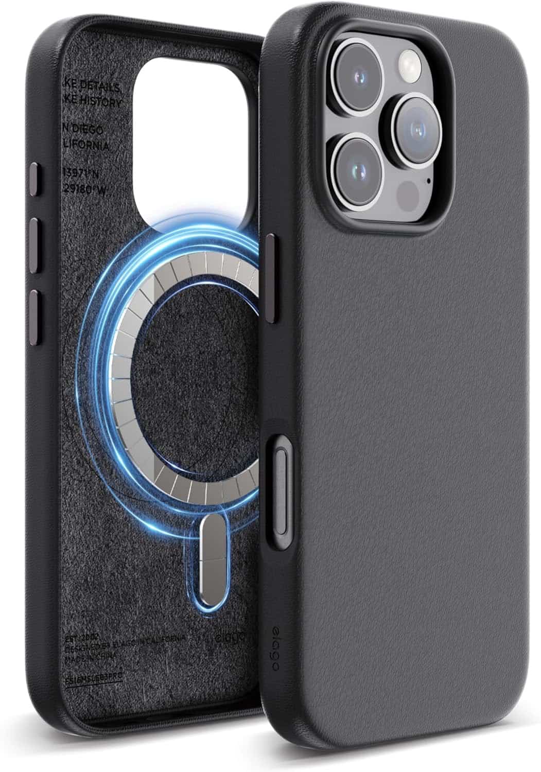 Coque elago cuir végan iPhone 16 Pro