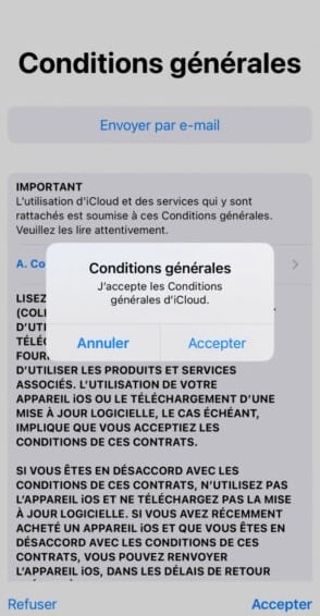 iCloud nouvelles conditions