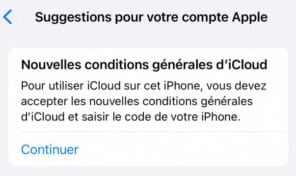 iCloud nouvelles conditions