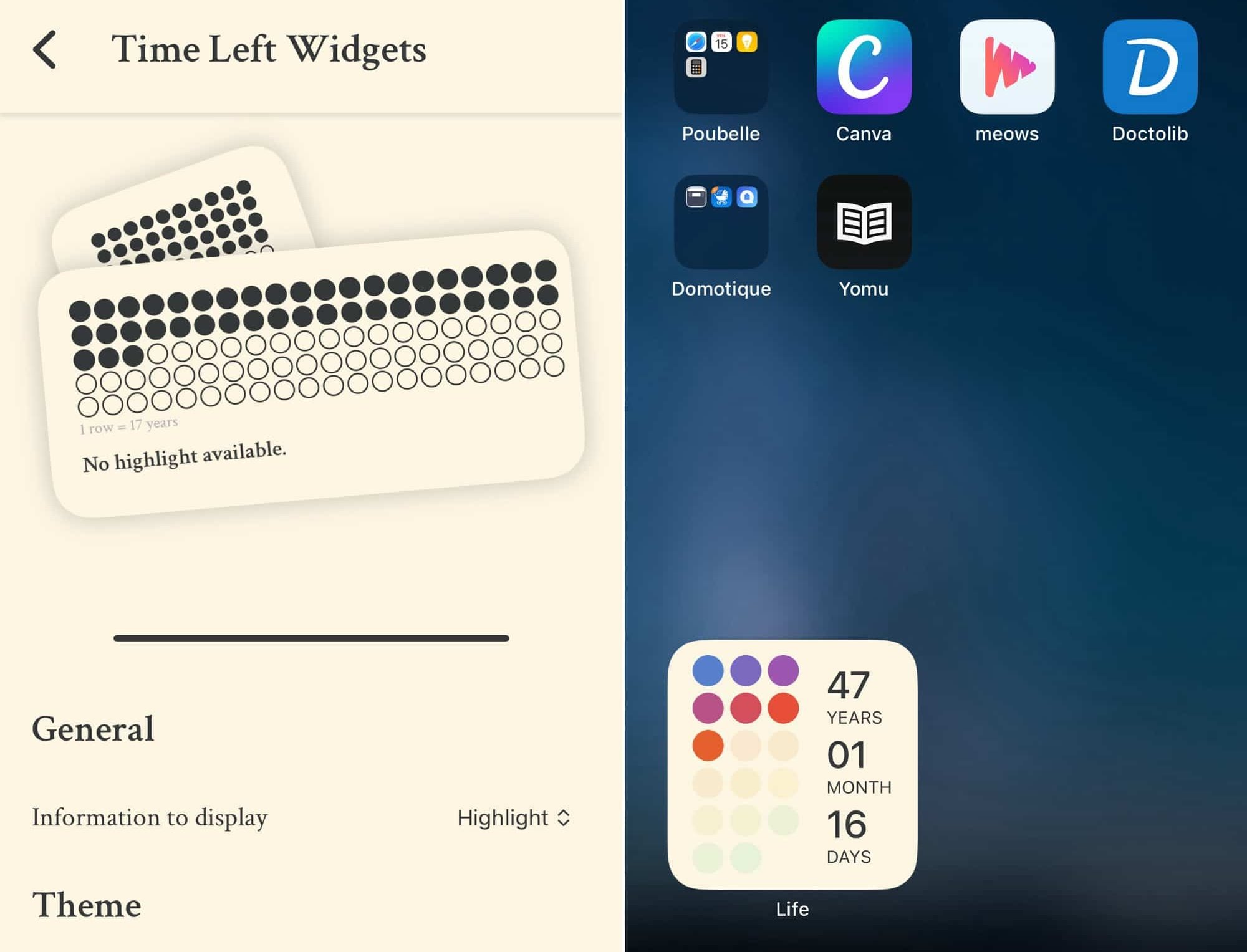 App Life: Just one et widgets