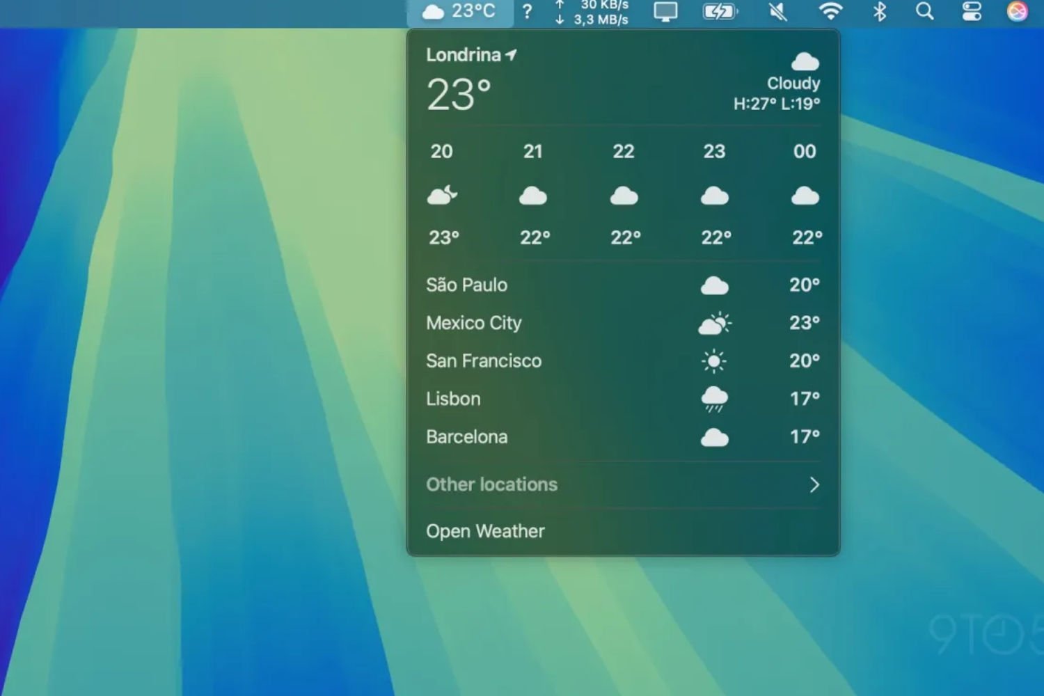 Meteo widget apple