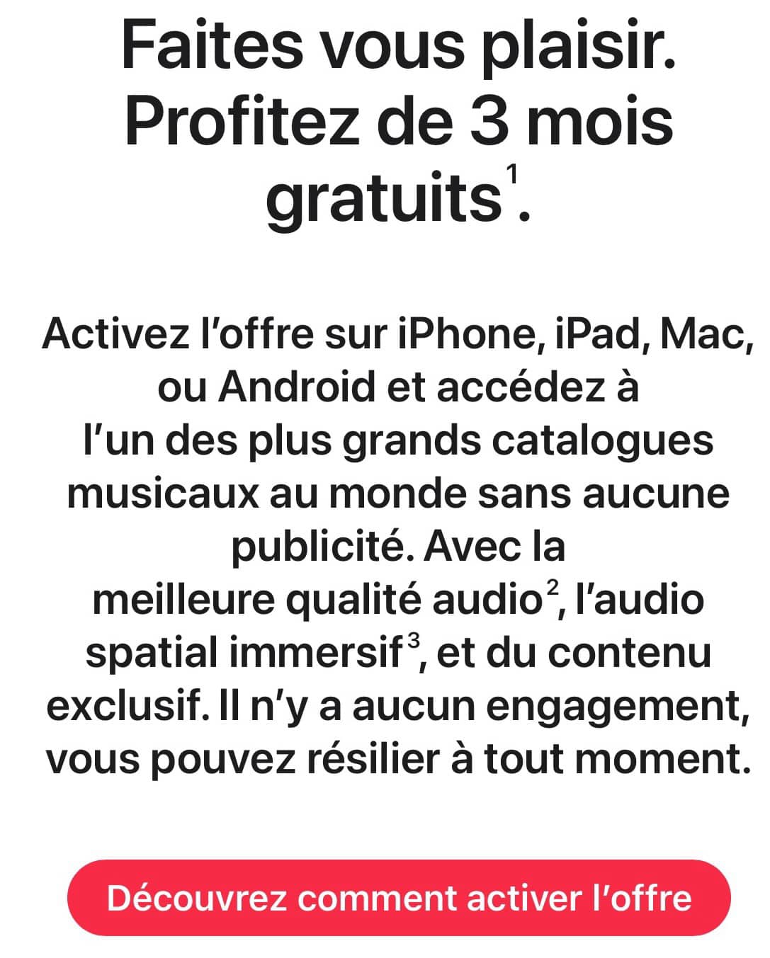 Apple Music offre 3 mois