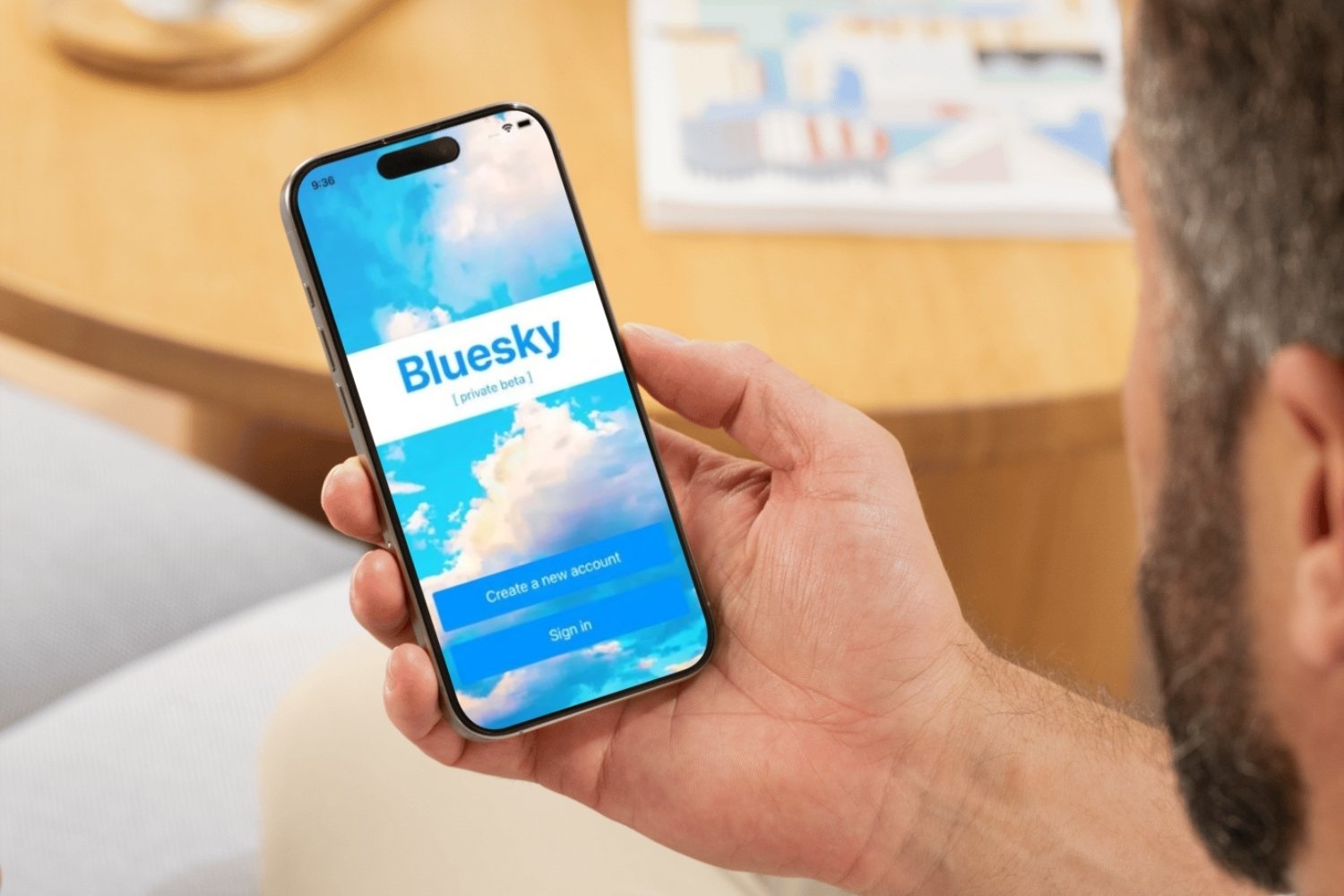 Bluesky application iPhone mockup iphonfr