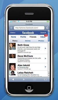 Facebook disponible en version iPhone